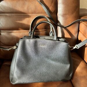 DKNY Black Leather Women's Satchel Handbag
